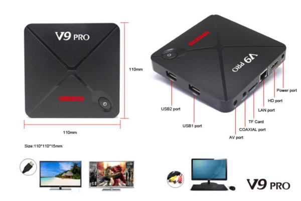 V9PRO  Amlogic S912 2G/16G Android 6.0 Penta Core Android Google TV Box