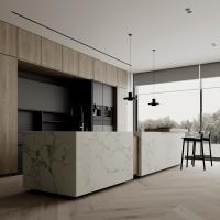 Custom Luxury Modern Wood Kitchen Cabinet with Sink Islands Cabinets Solid Wood Finish Kitchen Cabinets