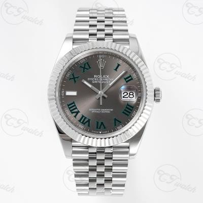 Rolex Rolex de luxe vert Romain Date juste M126334 Super Clone Montre 41MM Mouvement 3235