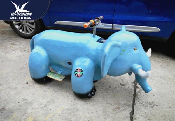 Background Music Motorized Plush Riding Animals / Self Propelled Animal Scooter For Children