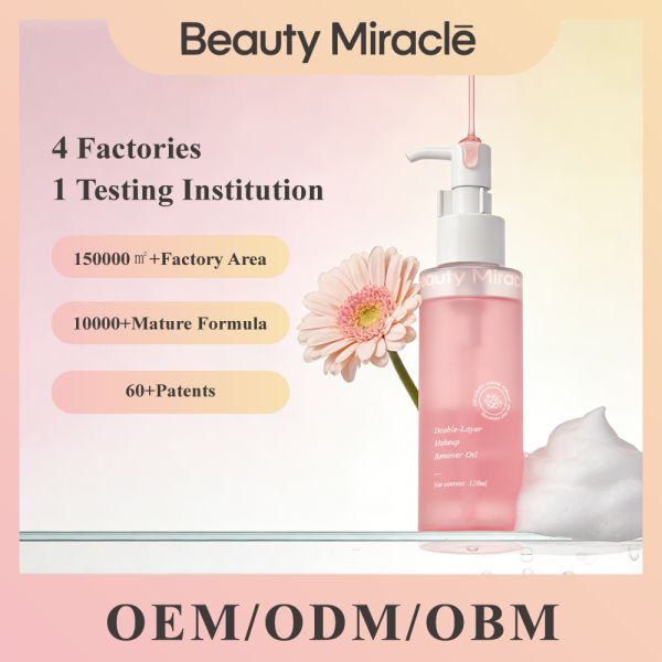 OEM ODM Custom Brand Factory Double Layer Makeup Remover Oil Vegan Hydrating Facial Cleansing Oil Face Care Skincare Products