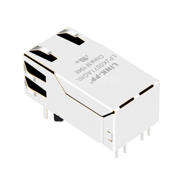Belfuse 0826-1D1T-23-F Compatible LINK-PP LPJK0071AGNL 10/100 Base-T Tab Up Yellow/Green Led 1x1 Port Cat6 RJ45 10 pin Connector