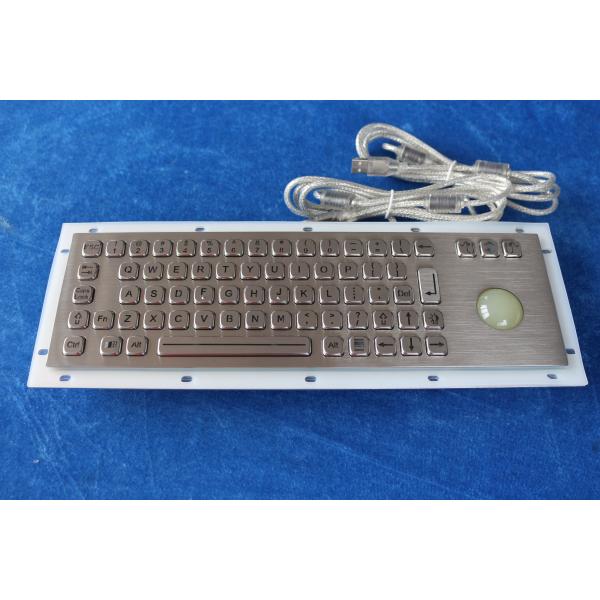 IP65 metal backlit USB keyboard with illuminated transparent  mechanical trackball