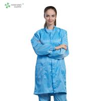 Revestimento e blusa antiestáticos sem fiapos do ESD e da poeira-prova do poliéster do laboratório para a oficina eletrônica