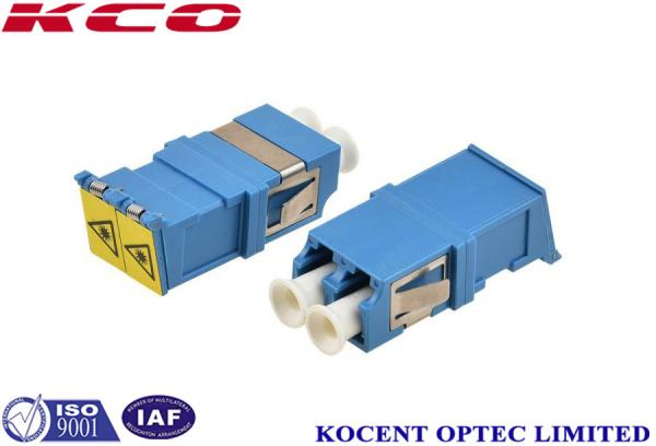Auto Shutter Fiber Connector Adapters 9/125 Single Mode LC/UPC Duplex Plastic Material