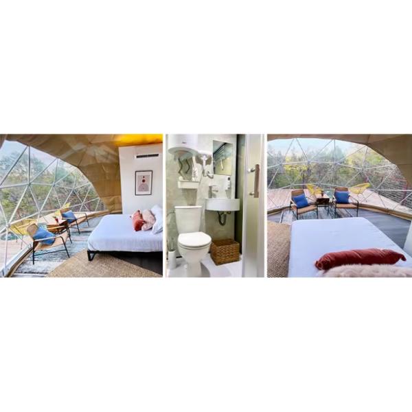 Commercial Dome Tent Outdoor Igloo Glamping Tent Geodesic  Dome Tent With Bathroom
