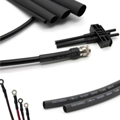 preto duplo 1mm do Polyolefin do tubo do psiquiatra do calor da parede de 3.2mm