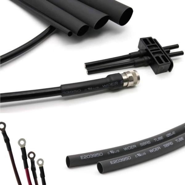 preto duplo 1mm do Polyolefin do tubo do psiquiatra do calor da parede de 3.2mm