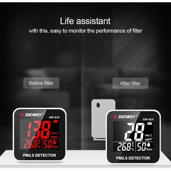 Portable PM2.5 Detector Air Quality Monitor with Laser Detection Humidity Meter