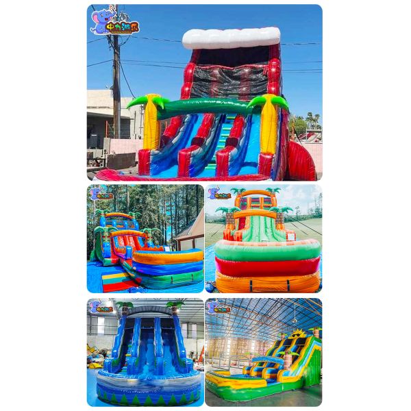 Outdoor Adventure Inflatable Water Slide With Pool Inflatable Wet Dry Slide