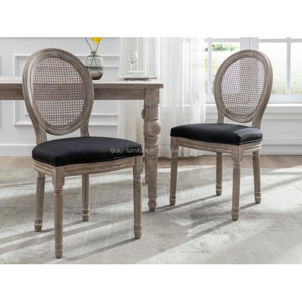 Rubber Wood Frame Material Nordic Upholstery Banquet Louis Chair for Living Room Weddings