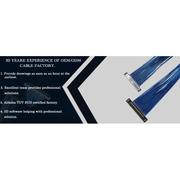 Соединитель дисплея 30 lvds собрания 20380-R30T-06 коаксиального кабеля EDP  Pin микро-