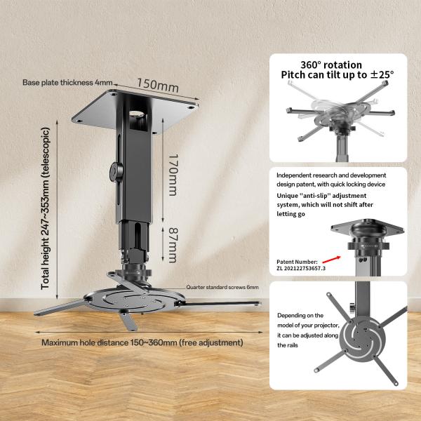 Universal Projector Ceiling Mounts Length Adjustable Projector Ceiling Hanger