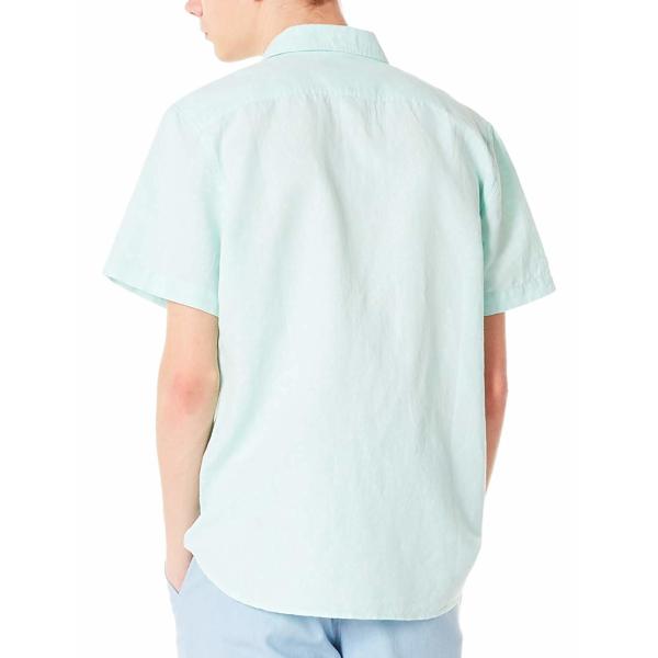 Curved Hem Mens Casual Short Sleeve Shirts 52% Linen 48% Cotton Blend