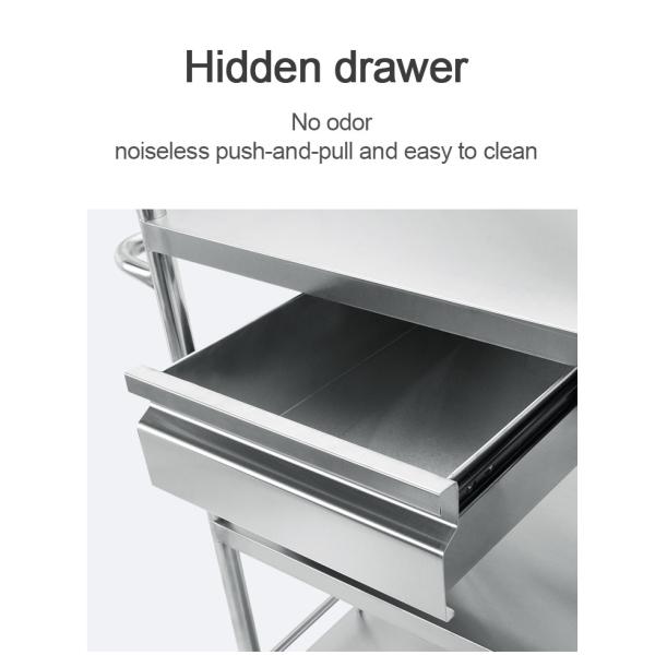 Trolley de instrumentos médicos de acero inoxidable de 3 capas para hospitales