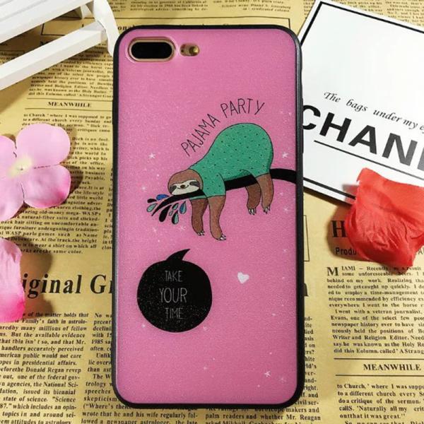 PC+TPU Silk Grain Folivora Play on the Tree Images Cell Phone Case Cover For iPhone 7 6s Plus