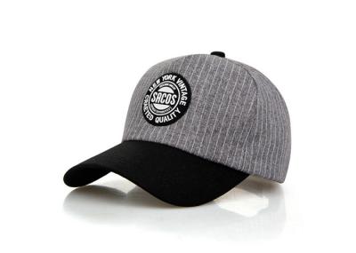Grey Black Cotton Twill Baseball Cap , 3D Embroidery Logo Golf Minor League Baseball Hats