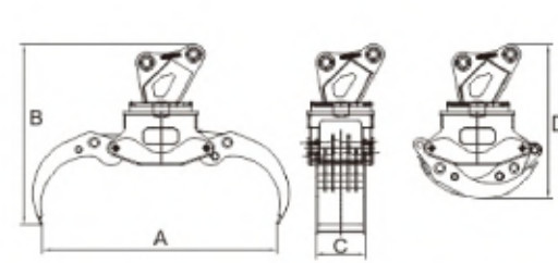 Doble / Dos cilindros Compacto Tractor agarre estilo abrazo Excavadora agarre adjunto