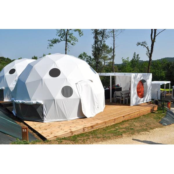 Semi Sphere Eco Living Geodesic Dome Tent PVC Fireproof Canvas