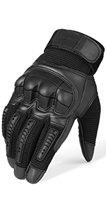 Protective Gear Full Finger Gloves, Motorcycle Tactical Gloves Upgraded Touch Screen Damping Palm Pads Rubber Guard