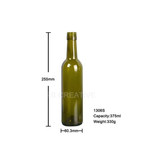 375ml Half Size Glass Bordeaux Wine Bottle Screw Top Glass Bottle 315g 1306S-1