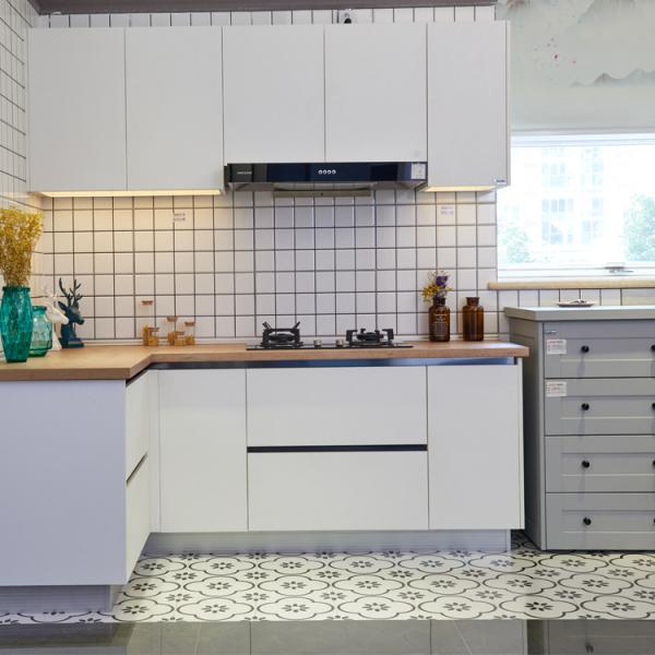 Chengdu anunciou armários de cozinha personalizados do PVC da mobília da cozinha do apartamento