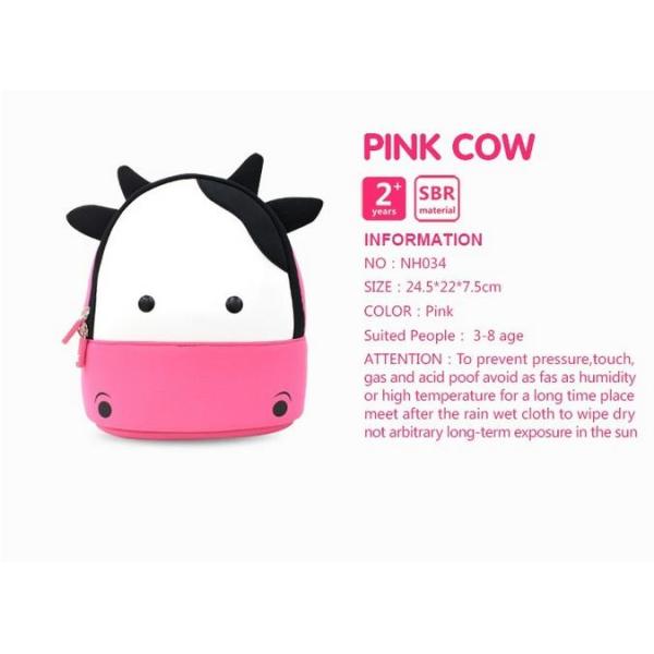 Toddler Cow Backpack Water Proof , Pink Animal Backpacks For Kids