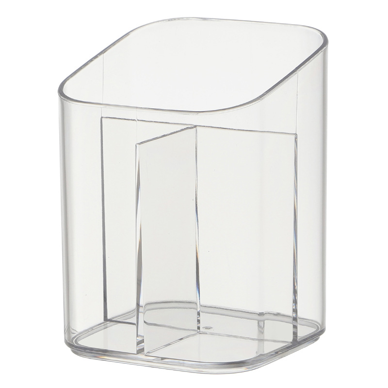 Simple Makeup Pen Storage Box Desktop Acrylic Transparent Brown Eyebrow Pencil Makeup Brush Lipstick Storage Bucket