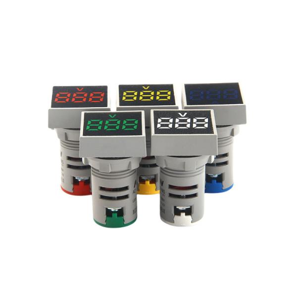 New Series 22mm 20-500V AC Digital Voltmeter Volt Meter Red Green Yellow Mini LED Indicator Panel Light