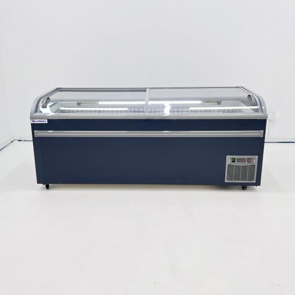Supermarket Island Freezer Ice Cream Display Freezer Black White