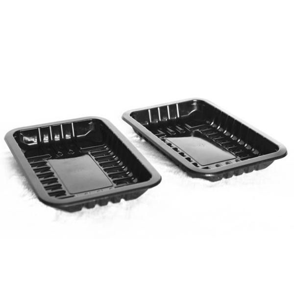 200 X 140 X 20MM Disposable Plastic Tray Black Plastic Meat Packaging Trays Vegetable