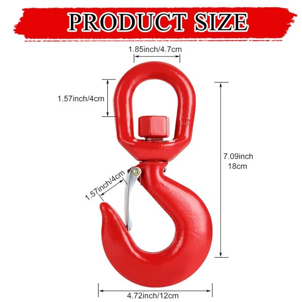 Forged Alloy Steel Crane Clevis Hook Heavy Duty Swivel Hook with Safety Latch