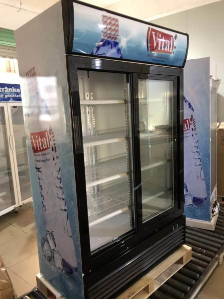 Vertical Double Door Frost Free Display Beverage Cooler / Glass Door Beverage Showcase