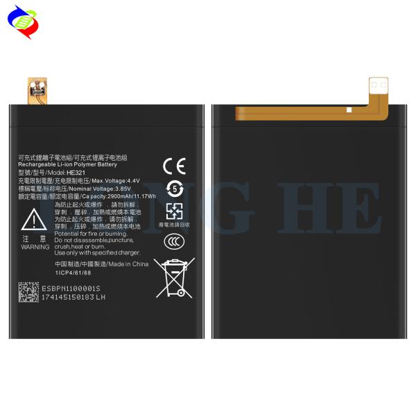 Recargable 3.85V 2900mAh HE321 Para el 2023 Nokia 5 Batería de teléfono móvil de poliéster de litio TA-1053