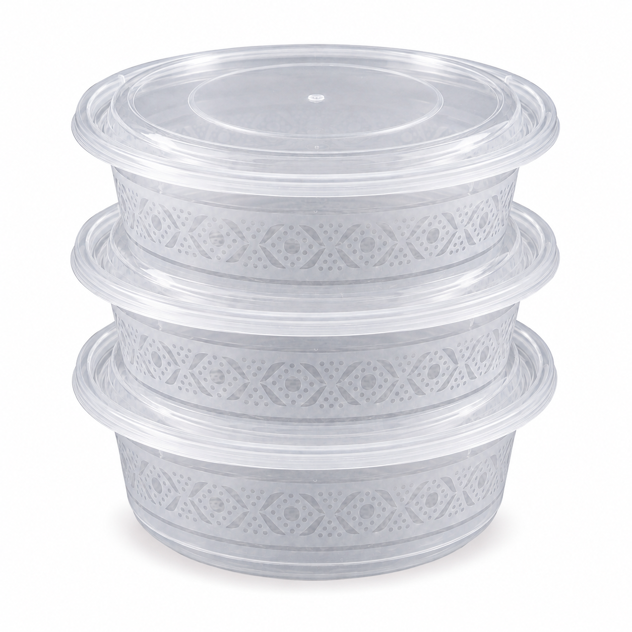 Meal Prep Takeout Deep Round PP Container Disposable with Lid 1000ml