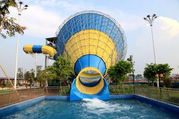 Big Fiberglass Tornado Water Slide For Adults , 14.6m Platform Height
