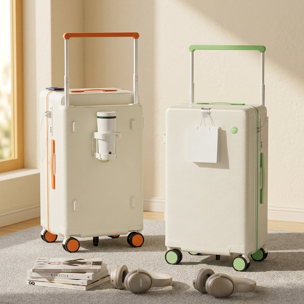 Deep Component Hard Shell Wide Trolley Luggage