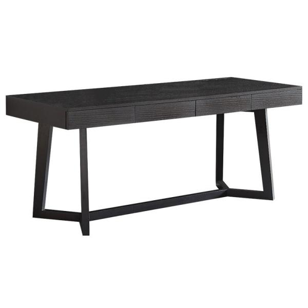 Modern Black Y Legs Solid Wood Office Desk For Star Hotel Rooms