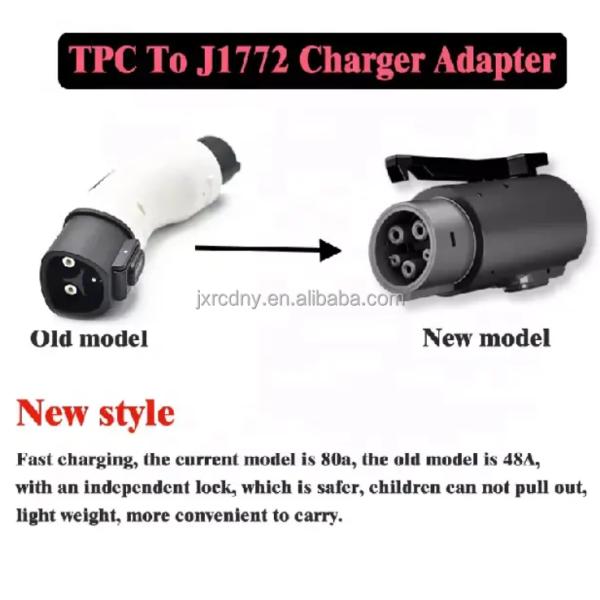 2000V Withstand Voltage Copper Alloy Pin Material J1772 Adapter Fast Charging Connector Ev Charger Converter With Plug