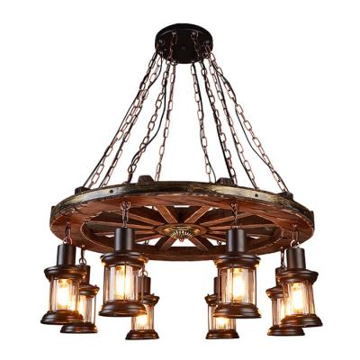 Boat Retro Hanging Lamps Metal Rustic Wooden Retro Chandelier Anti - Corrosion