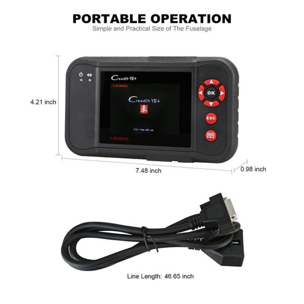 Launch X431 Creader VII+ ( CRP123) Auto Code Reader EOBD OBD2 Scanner Scan Tool Testing Engine/Transmission/ABS/ Airbag