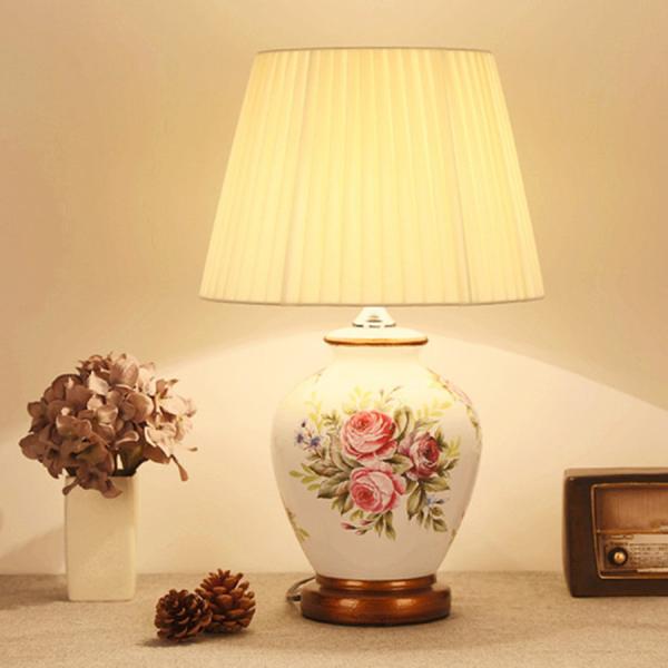 Chinese style white flower ceramic Table Lamps Fashion table lamp ceramic(WH-MTB-120)