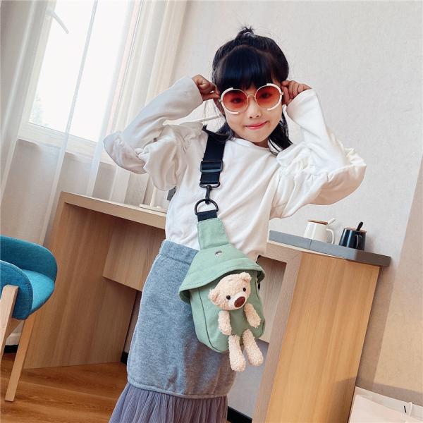 Mini Canvas Bag 2024 Cross-body Cute Bear Chest Bag for Boys and Girls Customized Color