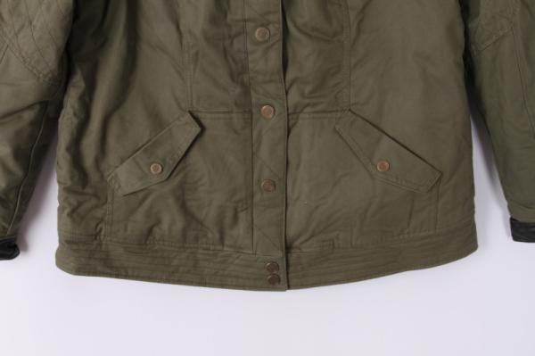PU Cuffs Ladies Cotton Twill Coats And Jackets Clothing 4 Pockets