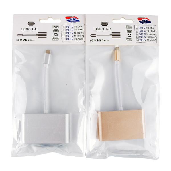 Kico Type C Hub USB Type-C Adapter to VGA & HDTV Connector OTG HD Support 1080P Factory Provide OEM Service