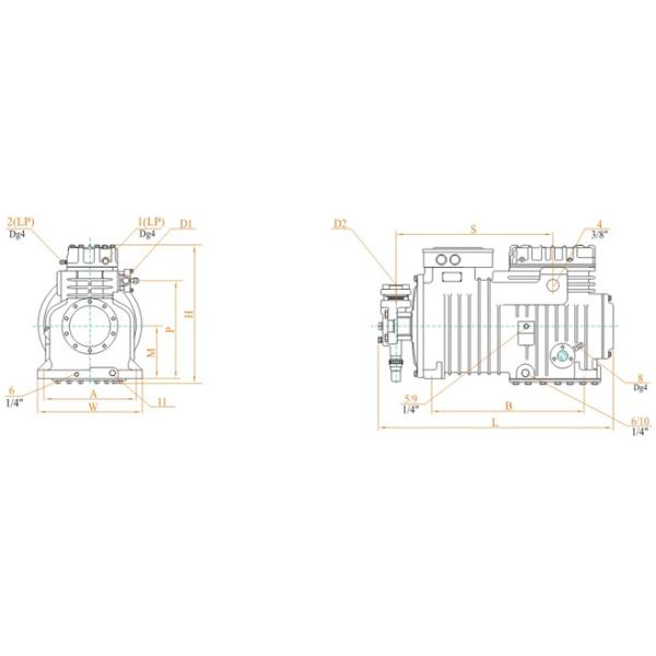 Компрессор поршеня рефрижерации компрессора комнаты 5HP BF5G2-18.4 холодный Semi герметичный