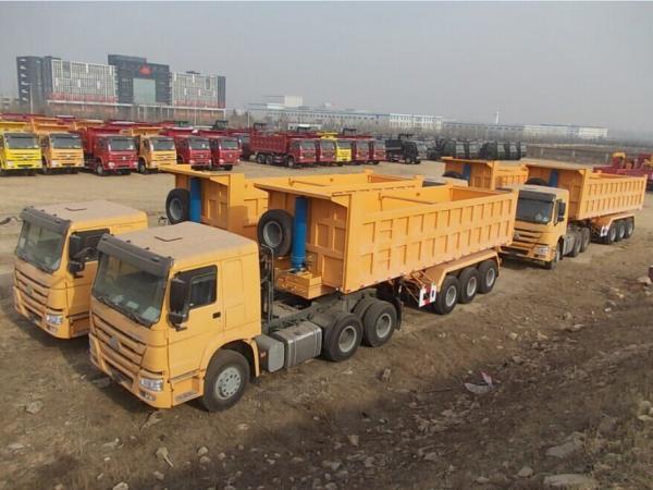 Jost Kingpin Customized 3 Axle 60tons Trailer Dump Truck With Fuwa/BPW Axle
