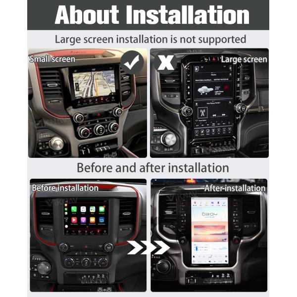 Блок андроида 11 главный на автомобильный радиоприемник Ram 20-23 доджа экран касания 11,8 дюймов