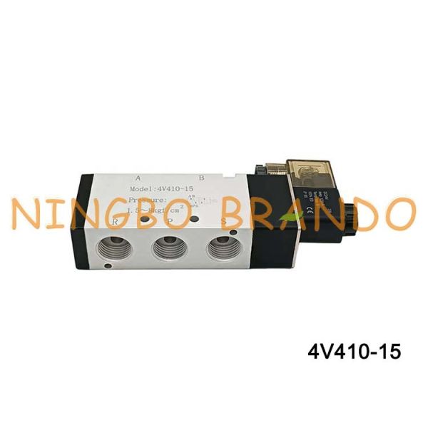 AIRTAC Type 1/2'' Solenoid Air Valve 4V410-15 12V 24V 110V 220V Single Coil 2 Position 5 Way