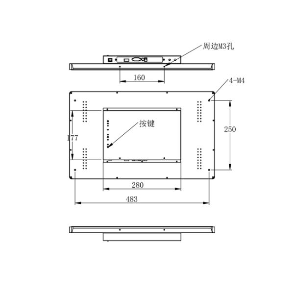 21.5 inch Industrial Display Embedded Industrial Control Computer Automation Equipment Computer LCD Screen